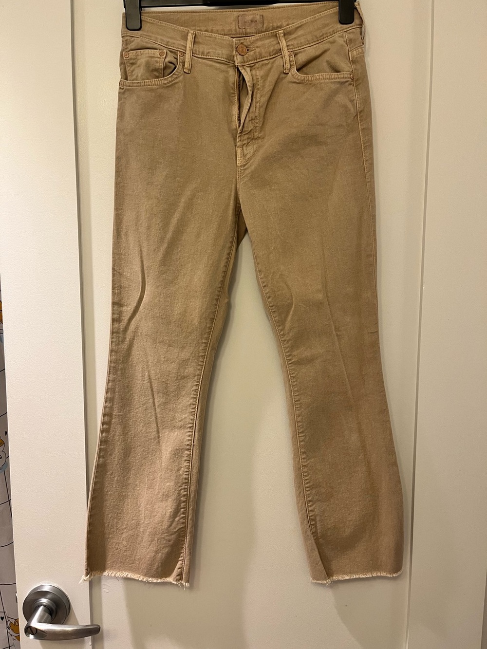 MOTHER tan color flare pants